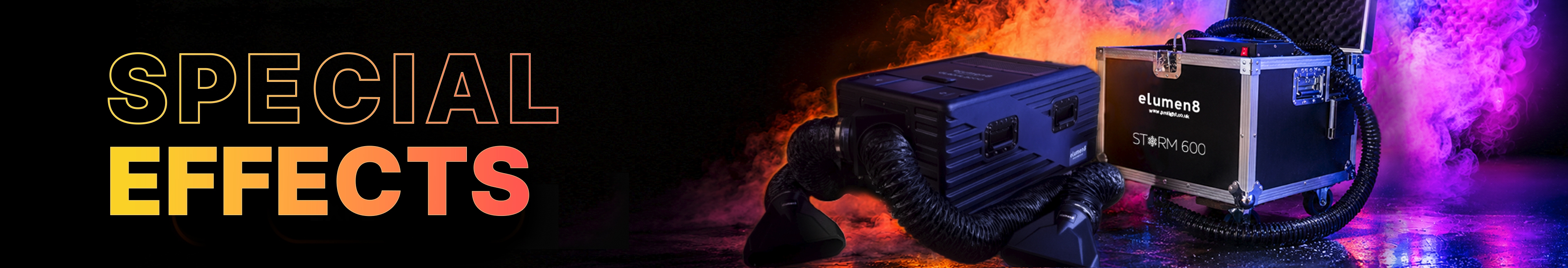 Special effects equipment for light trails and immersive event environments