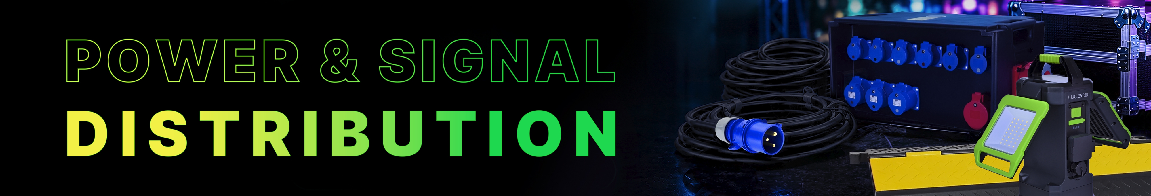 Power and signal distribution and hardware for light trails, outdoor installations and event environments